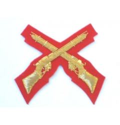 Crossed Rifles on Scarlet